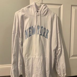 brandy melville white new york hoodie